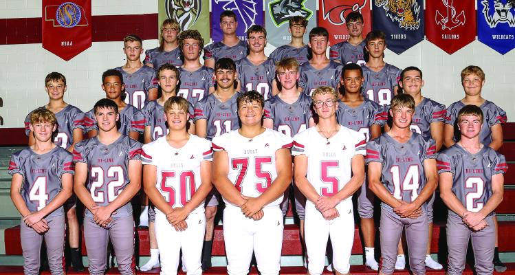 Members of the Hi-Line Football team pictured include: Ben Morton, Gage Rupp, Karter Tilson, Tucker Viter, Kane Cochrane, Cole Dean, Lucas Cochrane, Kyson Dean, Aiden Vacura, Jonnie Beck, Eli Schimmels, Eli Montey, Liam Brell, Lucas Cochrane, Traevyn Koch, Te’Andre Oberg, Kollan Pohl, Cooper Parker, Burke Schwartz, Emmanuel Oberg, Jaxson Hood-Russell, Will Oaklund, Kamryn Carroll, Traeston Hagan and Jonte Westerman