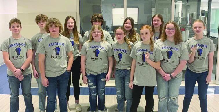 Arapahoe Junior High Quiz Bowl placed 1st at Elwood and 2nd at Arapahoe last week.