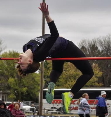 Ann Bose of Southern Valley wins the high jump and sets a new RPAC Meet record at 5’4.25”.
