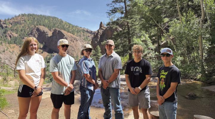 Earlier in June, the Arapahoe FFA held our Officer Retreat in Divide, Colorado. The officer team reflected on chapter activities over the past year, set goals for their chapter and the officer team for this year, and began planning for next year. While they were there, they went on a hike through The Broadmoor Seven Falls, spent a little time fishing, and even had a couple of encounters with the native wildlife while at the cabin.