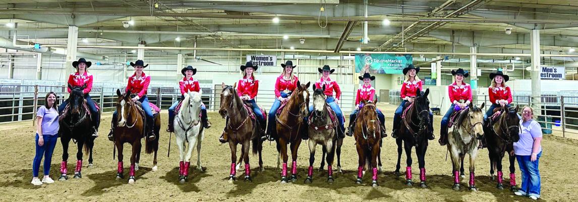 Thundering Hooves Drill Team performs at the John Cook Roping event