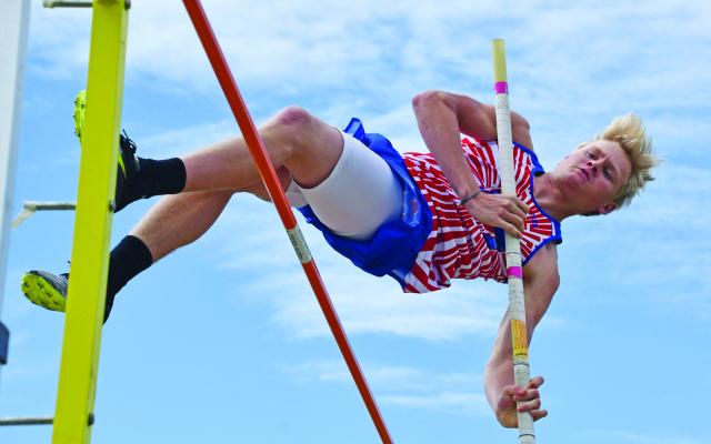 Medicine Valley’s Aiden Jones finished second in pole vault at the Hitchcock County Invite.