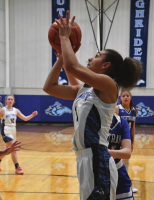 Southwest’s Asia Gallegos fires a baseline jumper.