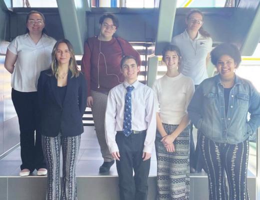 Taking part in the Bearcat Brawl speech meet at Kearney High on Saturday, February 19 were Southern Valley speech team members: front l to r Brianna Russel, Kolby Hunt, Cierra Dringman, Kyleah Branham; back l to r Brianna Jorgenson, Shae Mitchell, Lucrecia Noel.