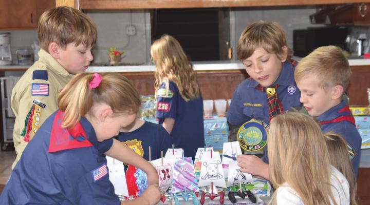 Scouts hold Rain Gutter Regatta