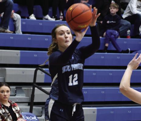Southwest’s Bailey Truksa fires a three from the wing.