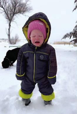 Sadie Sayer was a bit unhappy about the snowfall amounts!