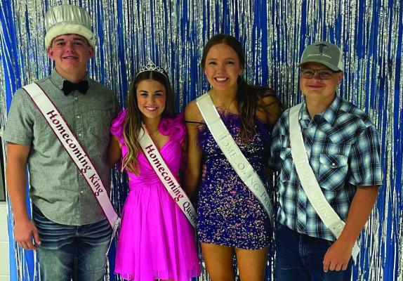 Congratulations to this year’s homecoming court at Medicine Valley High School! King: Austin Roblee; Queen: Alaina Eberle; Princess: Stella Heapy; Prince: Hunter Markley