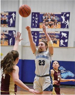 Southwest’s Atleigh Nelms launches a jumpshot.