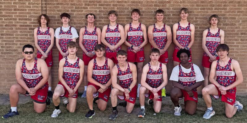 Boys Track: Front Row (L-R) - Marshall Krupicka, Bentley Campbell, Adin Nelsen, Jesse Hazen, Dakota Douglass, Robby Phillips and Payton Newcomb Back Row (L-R) - Damien Davis, Donovan Fisher, Shya Gudaitis, Mason Roblee, Kael Garrett, Santino Priebe, Jamey Ruppert and Kempton Leighton