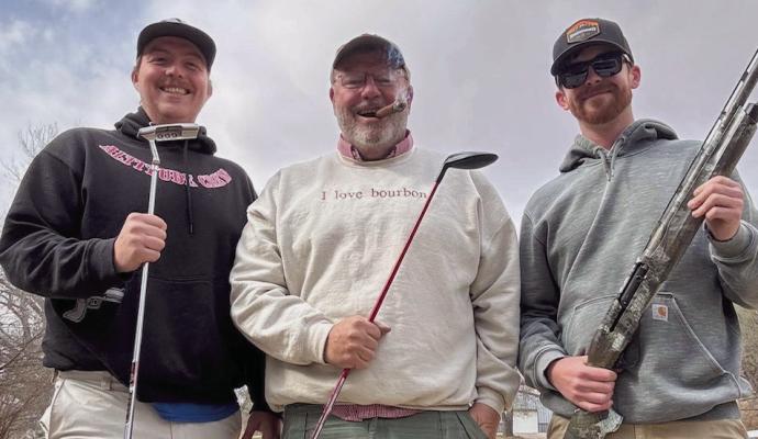 The Nebraska College of Technical Agriculture Shoot and Swing tournament was held April 18th at the Curtis Gun Club and Arrowhead Meadows Golf Course. Teams competed in trap shooting and a golf scramble. The team of Sid Schultz, Trae Heathers, and Doug Schultz repeated last years win and took the overall team championship. Funds raised went to the NCTA Rodeo and Shotgun Sports Teams. Pictured are Doug Schultz, Trae Heathers, and Sid Schultz.