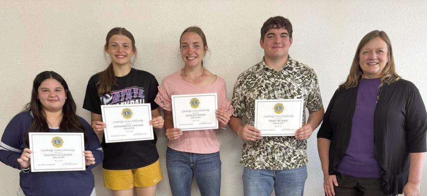 Cambride Lions club presents 2026 Scholarship