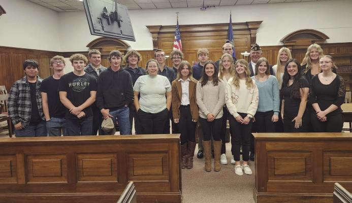 The Southwest High school junior class attended Red Willow County Government Day in McCook recently and learned how the court system works.