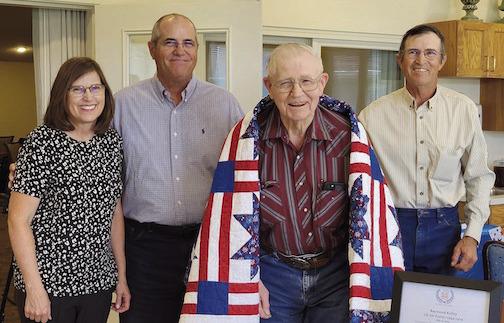Raymond Kelley, presented with Quilt of Valor for his military service