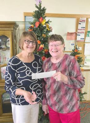 Monetary donation given to Elwood Senior Center from Jorges-Puls dsecendants