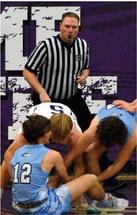 Chris Mroczek officiates at the varsity boys match-up between Southern Valley and Southwest on December 20, 2022. (Photo credit: Joey Bose)
