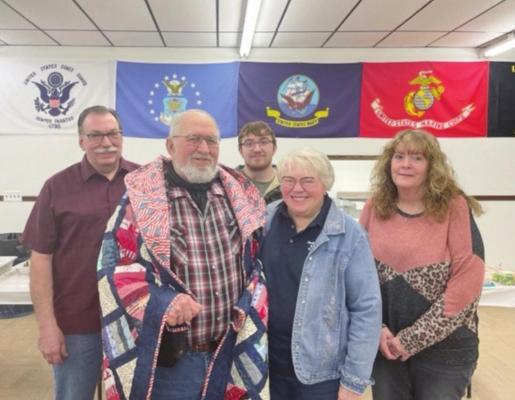 Tiede honored with Quilt of Valor
