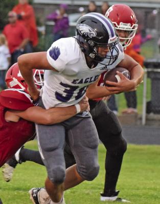 Southern Valley’s Sam Bantam runs through contact.