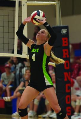 The Wolves’ Reagan Stengel dealt 24 assists in the win over Wauneta-Palisade.