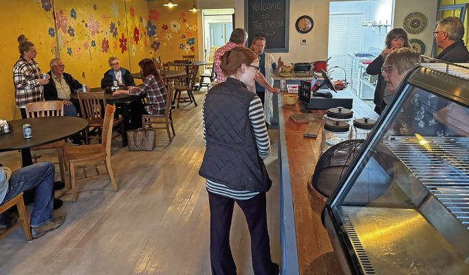 The Press owners Jay and Susie Edwards greet guests at a Meet-and-Greet the cafe hosted in November.