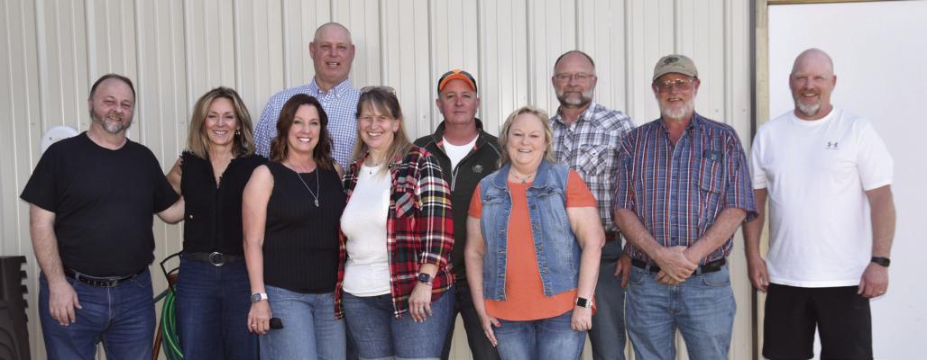 Arapahoe Class of 1984 met at Tornado Alley on Friday night for their 40th reunion. (L-R) Dennis Walker, Debbie (Fitzke) Weber, Ginger (Schelling) Hinz, Tedd Watson, Jodi Draper, Curt Breinig, Wendy Breinig, Rod Whipple, Randy Breinig and Kevin Watson.
