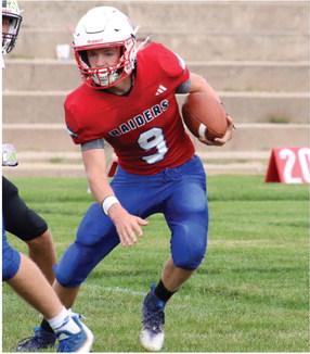 Medicine Valley’s Mason Roble scored the first touchdown of Thursday’s game for the Raiders at DCS.