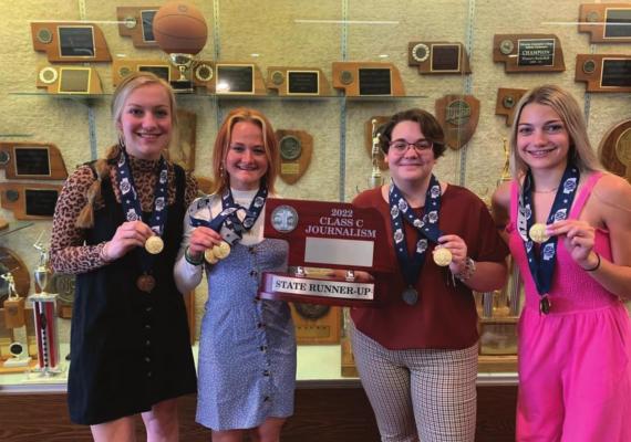 Southern Valley’s individual state champions are pictured as follows, from left: Jenna Hunt, Elizabeth Meyers, Shae Mitchell and Adeline Hunt.