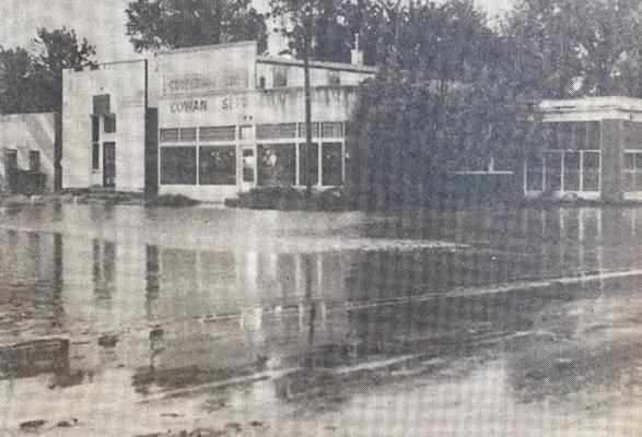 Water accumulated near Cowan seed Company from the August 13, 1981 oxford standard.