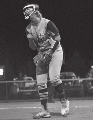 Southern Valley/Alma pitcher Kynlee Marquez is fired up about her team advancing to the district championship.