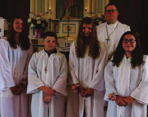 St. John Lutheran Church of rural McCook and Ashcreek held confirmation on May 29, led by Pastor Justin Hildebrand. Pictured are, from left: Kyra Nelms, Kade Schaffert, Anikka Nelms and Maddy Tryon.