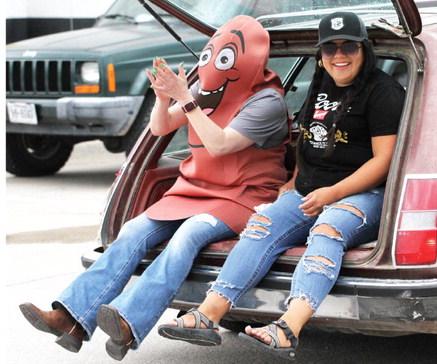 The Wurst Tag mascot made an appearance at the parade on Saturday.