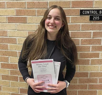 Congratulations to Maywood’s Graci Peterka for singing in the Treble Choir at the UNK Honor Band and Choir Clinic hosted by the UNK’s Department of Music on Monday, January 29, 2024. After auditioning in October, Graci was selected to participate with 605 other high school music students who worked with UNK faculty and guest instructors before performing two public concerts at UNK’s Health and Sports Center that same evening.