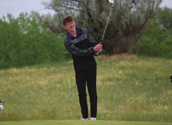 Southern Valley’s Kamden Bose is all smiles after chipping in from 20 yards out.