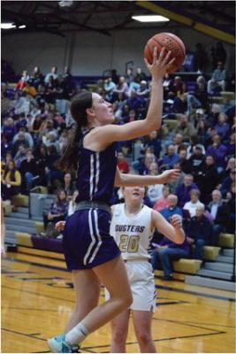 With this layup at Holdrege, Southern Valley’s Ann Bose reached 1,000 career points for the Eagles. Bose is a junior.
