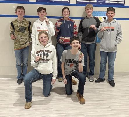 The Cambridge Junior High Quiz Bowl team won the Arapahoe meet and recieved 2nd place at Elwood.