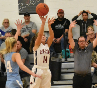 Zoey Evans rises for a three from the wing