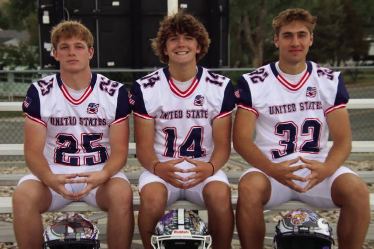 Southwest grad Houston Billeter is pictured with Nebraska teammates Kyan Kramer and Lane Brenneman of Garden County.