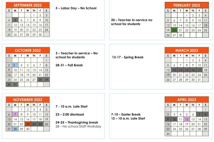 2022-2023 School Calendar | The Valley Voice