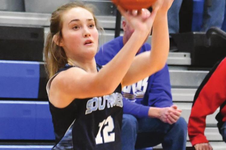 Southwest’s Bailey Truksa fires a jumpshot.