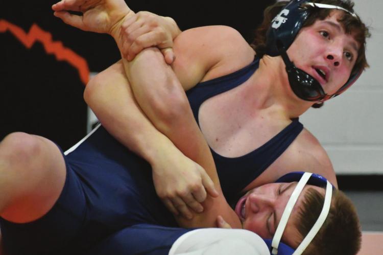Southwest’s Tyler Ellis works a headlock.