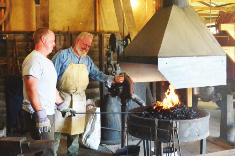 Top Left: The Blacksmith Shop was open for visitors.