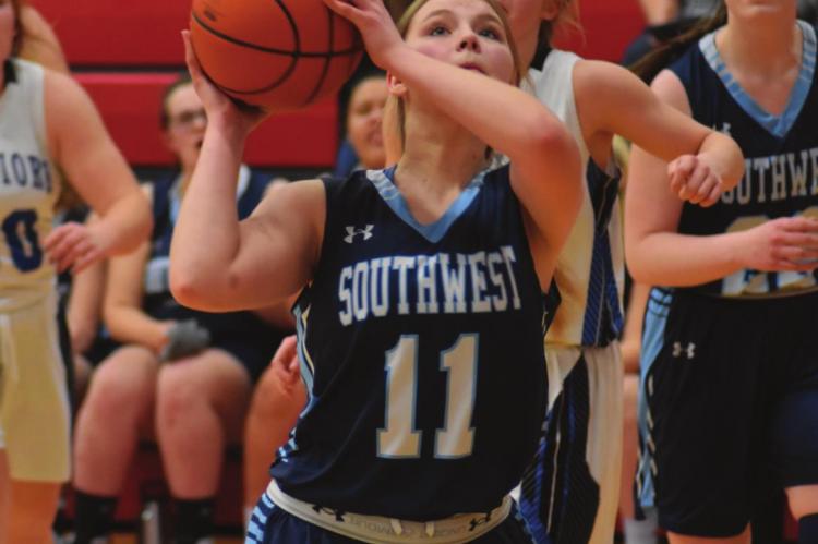 Southwest’s Haylee Adams scores inside.
