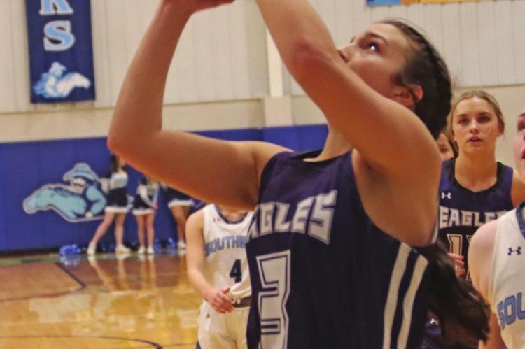 Southern Valley’s Brecklyn Hammond rises for a layup.