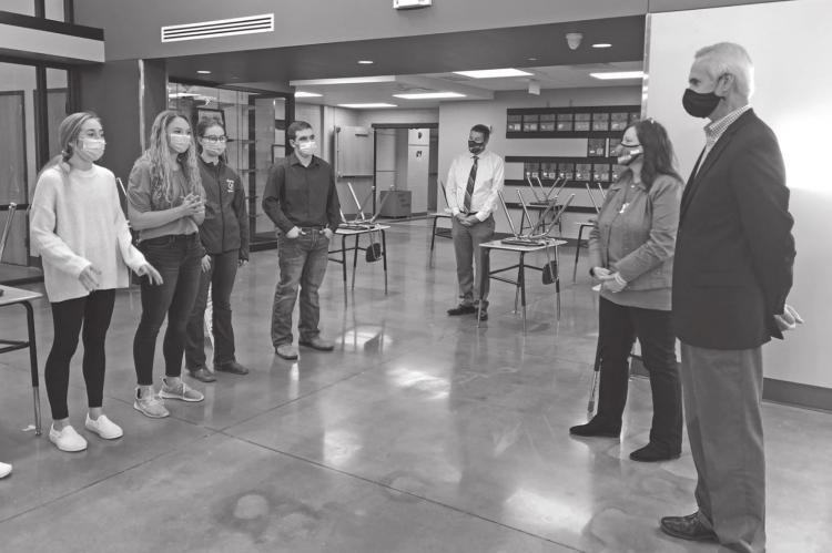 Lt. Governor Mike Foley visited with Elwood Public Schools students Friday.