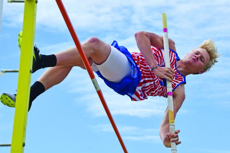Medicine Valley’s Aiden Jones finished second in pole vault at the Hitchcock County Invite.