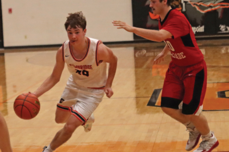 Cambridge’s Zach McArthur blows past a Wauneta-Palisade defender.
