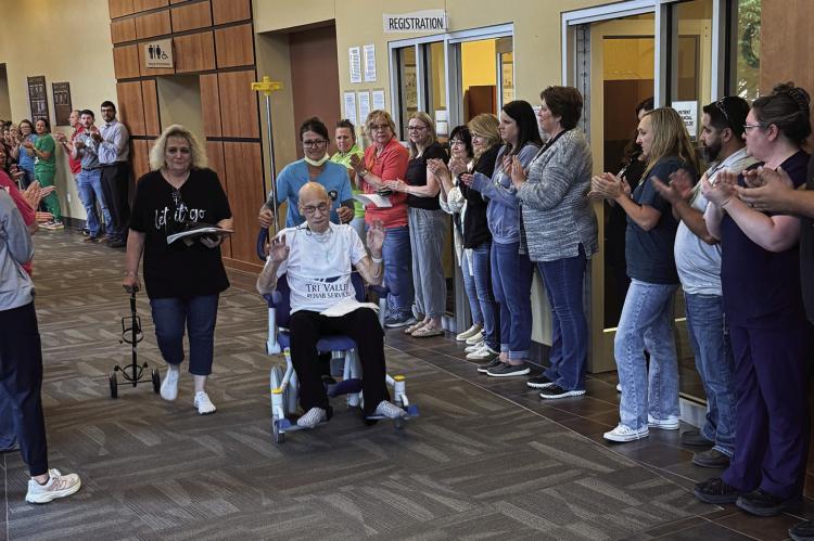 On Friday, Tri Valley Health System employees lined the halls to honor Mark Harpst with a special Honor Walk celebrating his retirement and decades of service.
