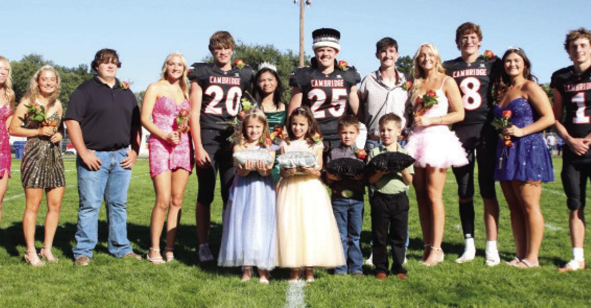 King Ben Harris and Queen EJ Velasquez. Junior attendant Kylie Koeppen. Senior attendants Grace Andrews, Tate Cobb, Joslyn Holtze, Roy Hoelscher, Braden Sandfort, Brooklyn Holtze, Kaden Klumpe, Elisabeth Kubik. Junior attendant Braxton Mitchell. Crownbearers were Avery Carpenter, Wrenley Helms, Walter Banzhaf, Boone Ballou.