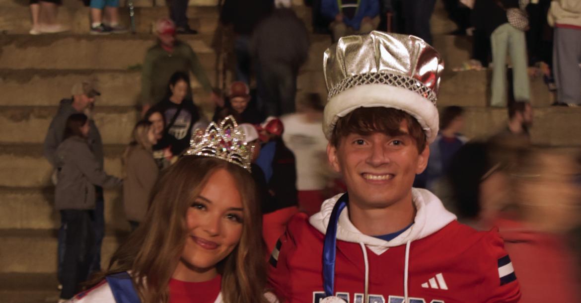 Medicine Valley seniors TeeJay Hildebrandt and Ethan Brown were named Homecoming Queen and King Friday following the Riaders football victory over SEM.